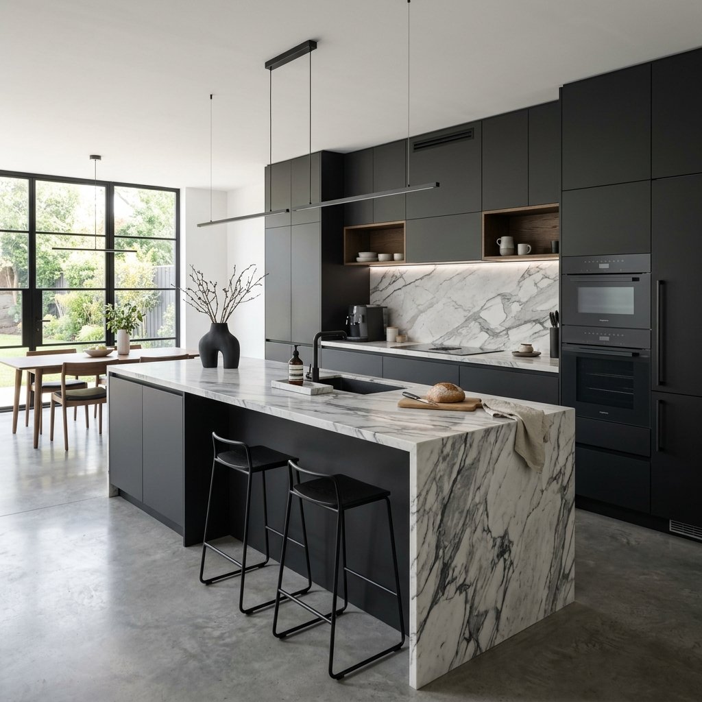Grayscale Italian Marble Interior
